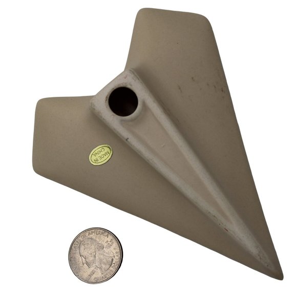 Ceramic Paper Airplane Wall Hanger Cream Beige 5 Inch Desktop Decor - Picture 2 of 2